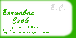 barnabas csok business card